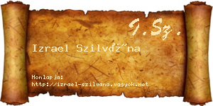 Izrael Szilvána névjegykártya